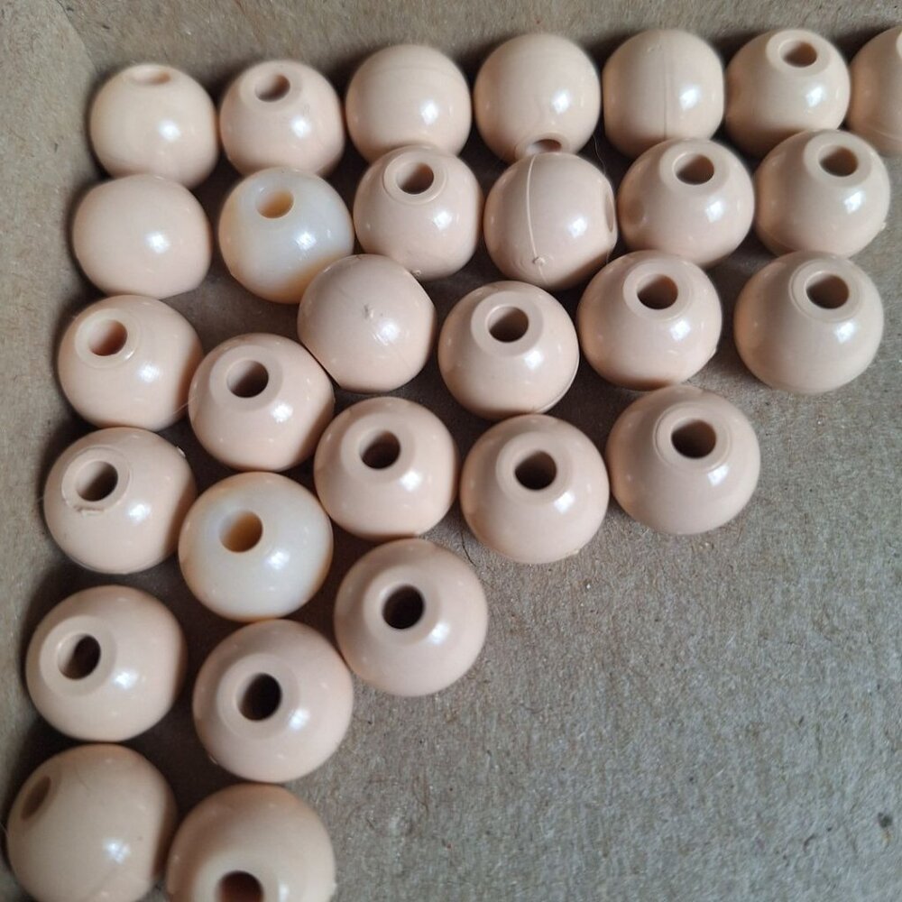Score Four Replacement Pieces‎ Beige Tan Beads 1970s Game Stack Connect 32 Balls